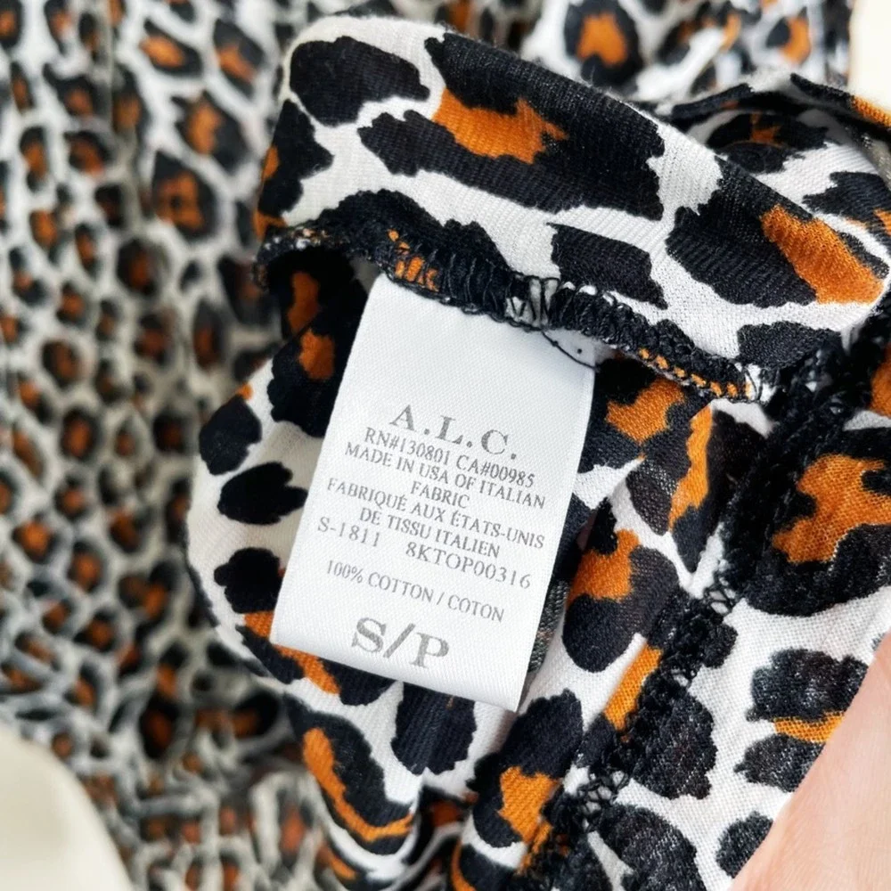 A.L.C. Katy Leopard Puff Sleeve Top - Picture 3 of 6